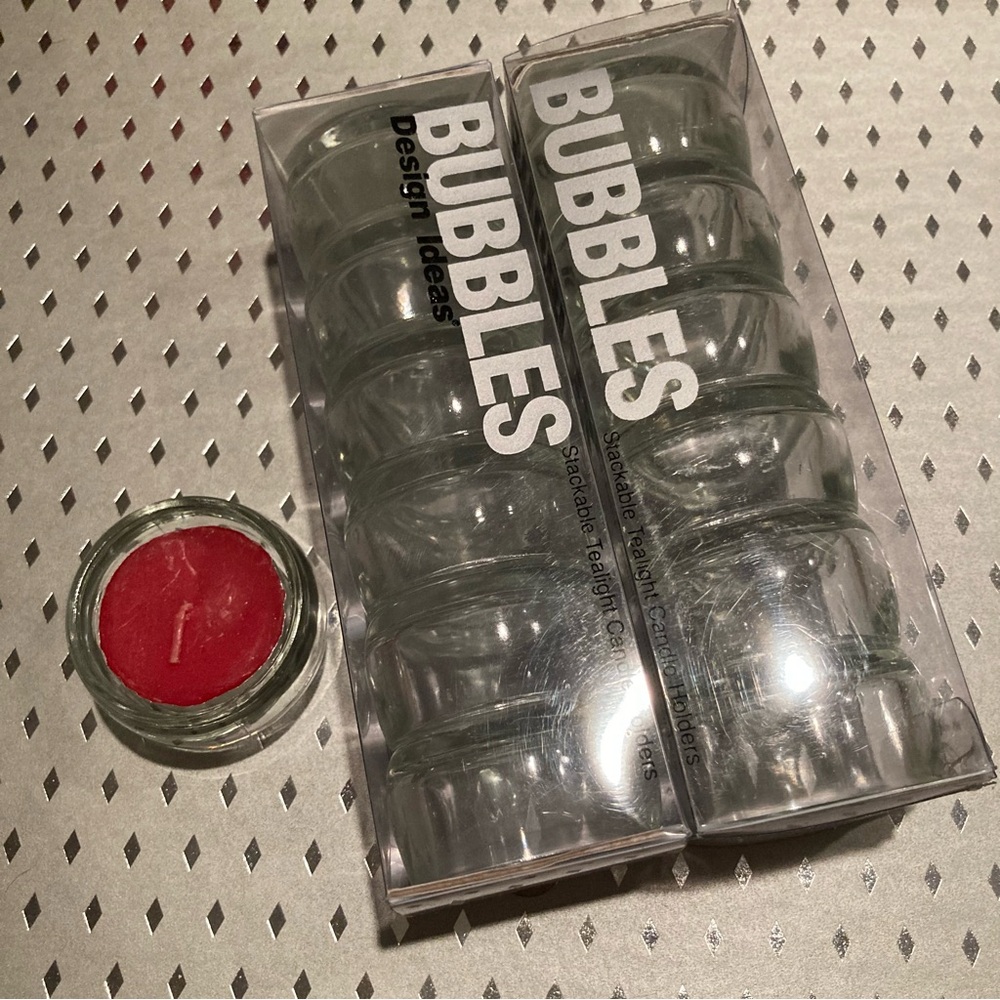 NWT vintage 90s tea light holders (2) packs of 6 each (total 12) “Bubbles”
